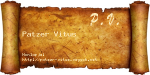 Patzer Vitus névjegykártya